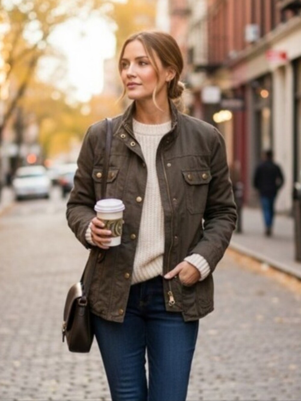 GAIAM Organic Cotton Khaki Green Military Jacket